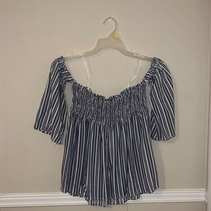Paper Crane striped off shoulder top